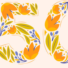 Load image into Gallery viewer, Happy 50 Years Card – Bold Floral Milestone
