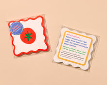 Load image into Gallery viewer, Letterpress Reusable Vellum Coasters—Crudité: Tomato Summer
