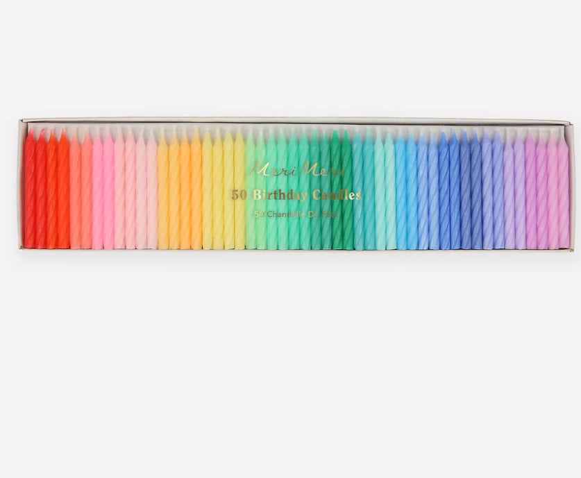 Rainbow Twisted Mini Candles (x50)