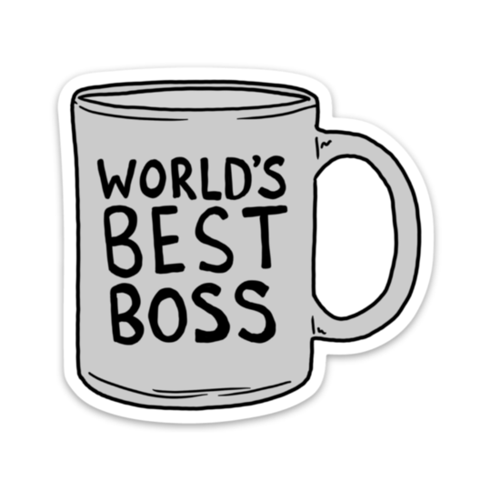 World's Best Boss Mug - Office Fan Art Sticker