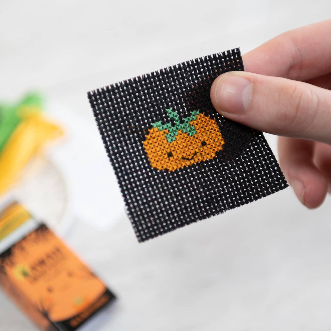 Halloween Pumpkin Mini Cross Stitch Kit In A Matchbox