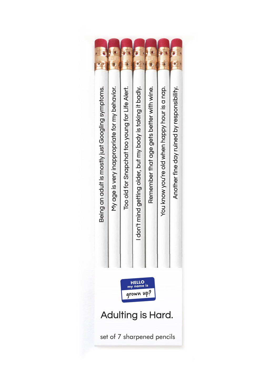 ADULTING IS HARD HEART PENCIL SET