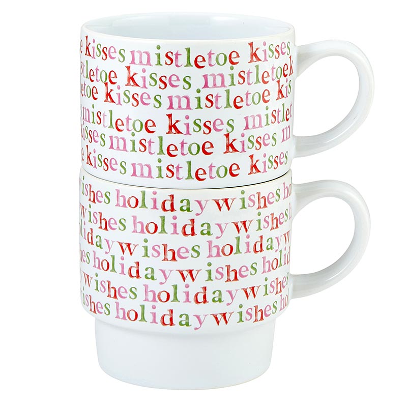 Holiday Mistletoe Stacking Mugs