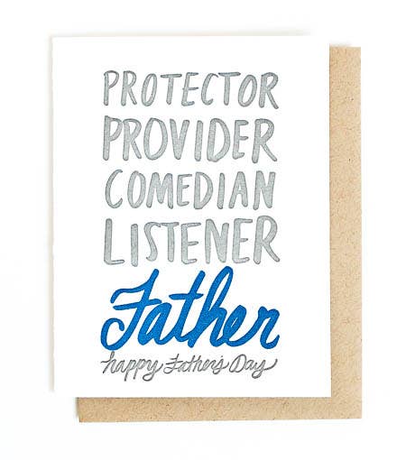 Father's Day Adjectives Single Card