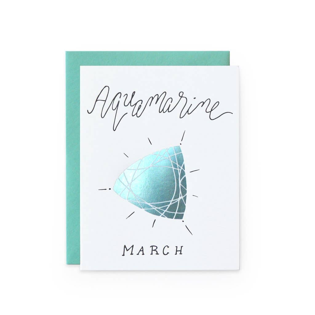Aquamarine Gemstone Birthday Card