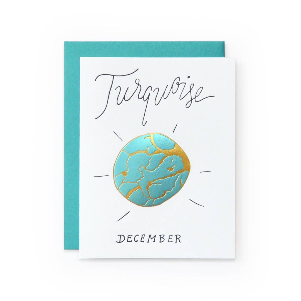 Turquoise Gemstone Birthday Card
