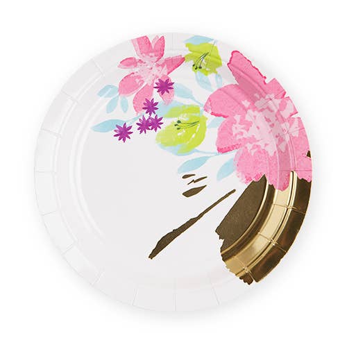 Pink Floral Appetizer Plate