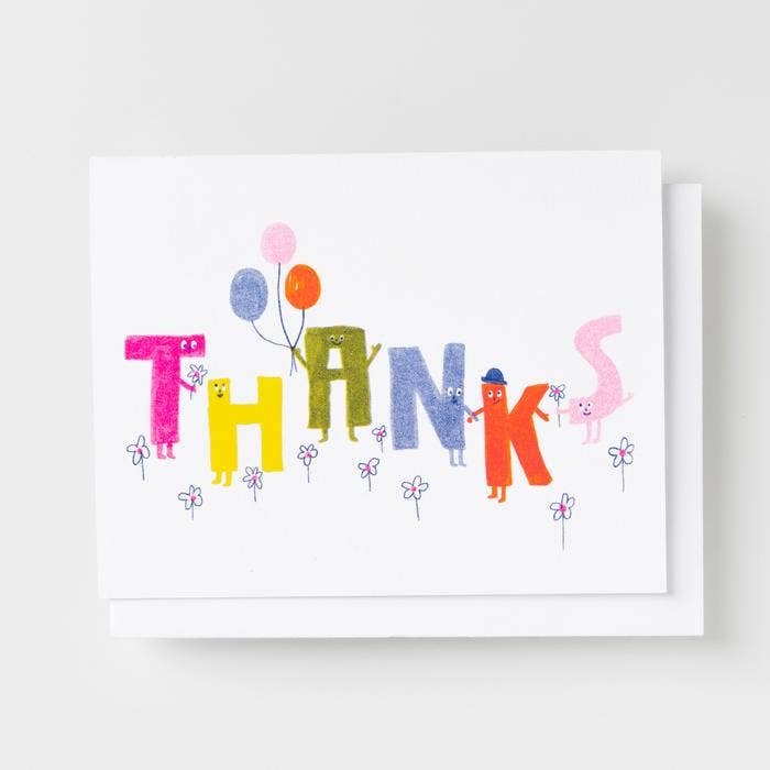 Thanks Letter Friends Risograph Card