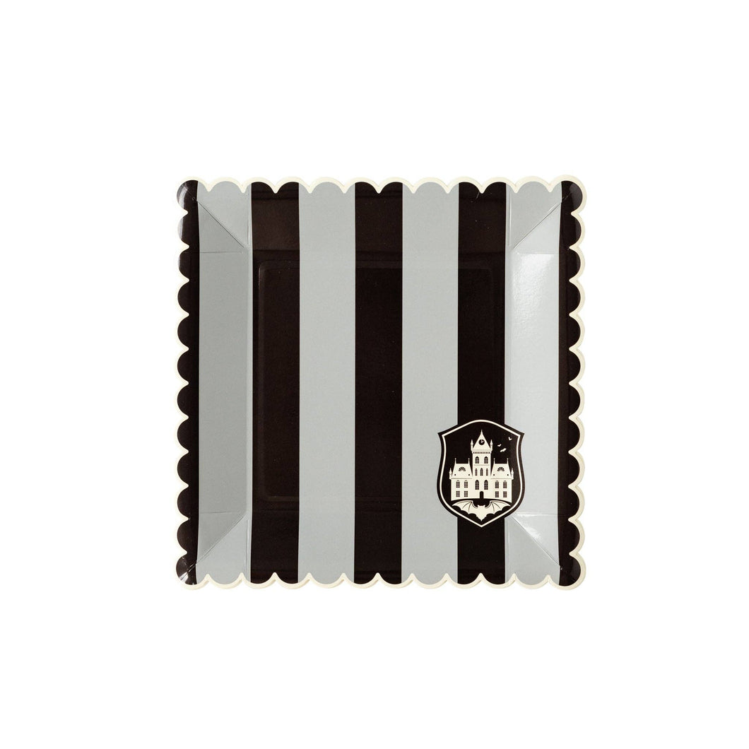 Tonal Black Stripe Paper Plate