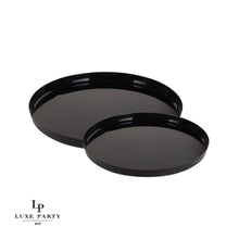 Load image into Gallery viewer, Round Black Walled Plastic Plates | 10 Pack: 7.25&quot; Appetizer Plates

