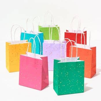 Bright Colorful Gold Fleck Treat Bags