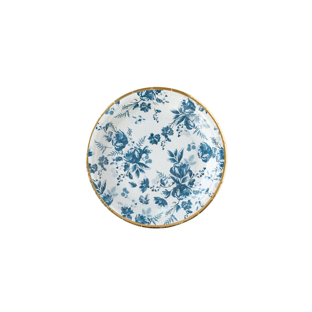 Navy Floral Paper Plate