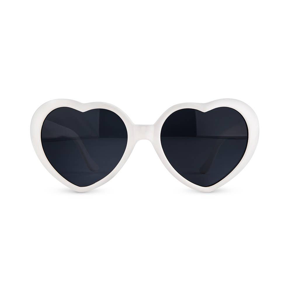 Women's Bachelorette Party Sunglasses - White Hearts