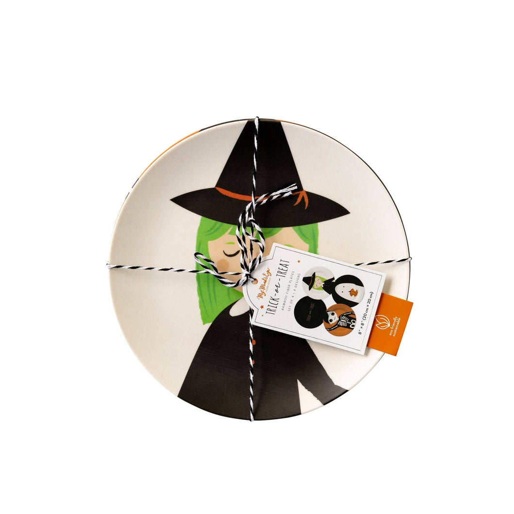 Trick or Treaters Reusable Bamboo Plate Set