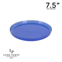 Load image into Gallery viewer, Round Transparent Bartenura Blue Walled Plastic Plates | 10 Pack: 7.25&quot; Appetizer Plates / 10 Plastic Plates

