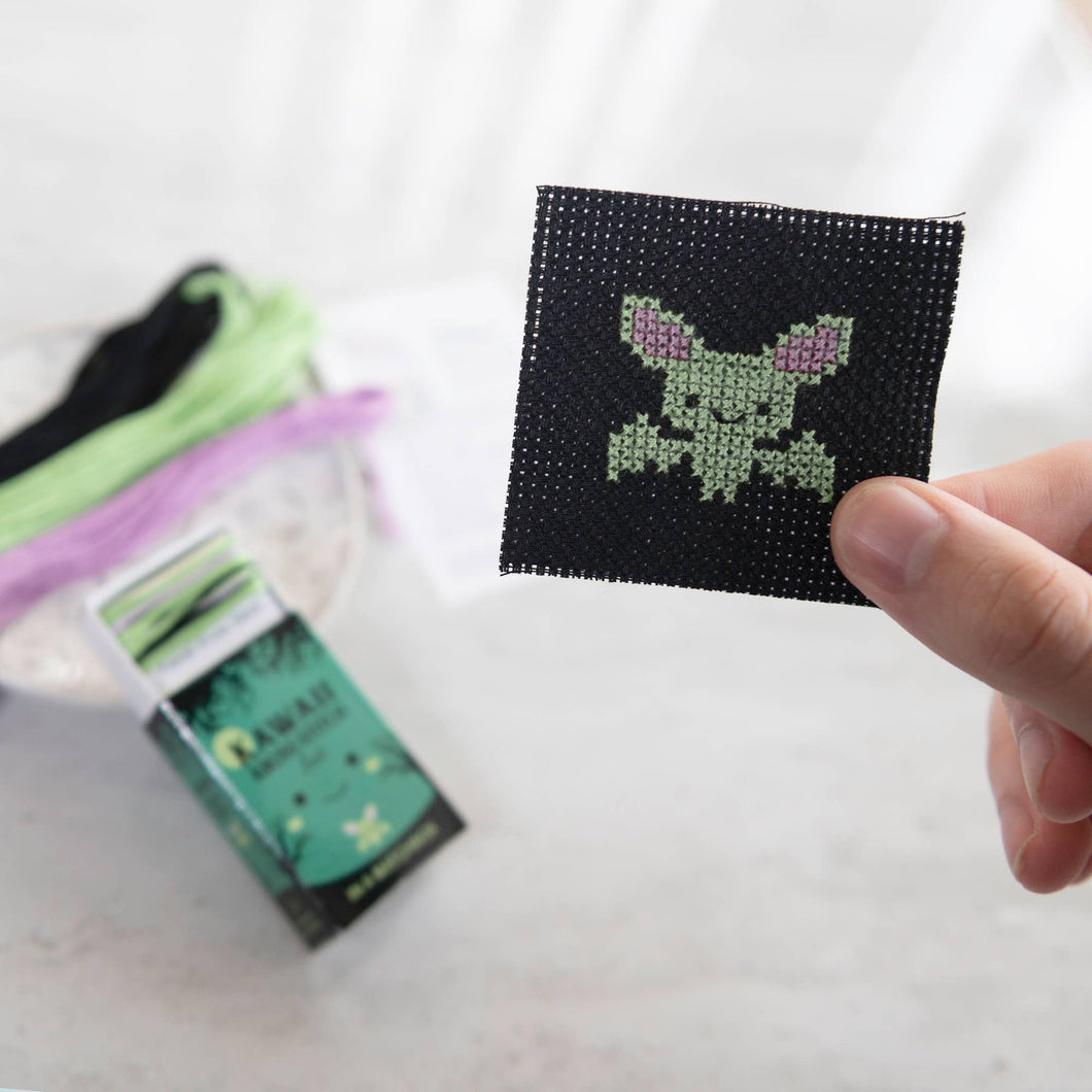 Halloween Bat Mini Cross Stitch Kit In A Matchbox