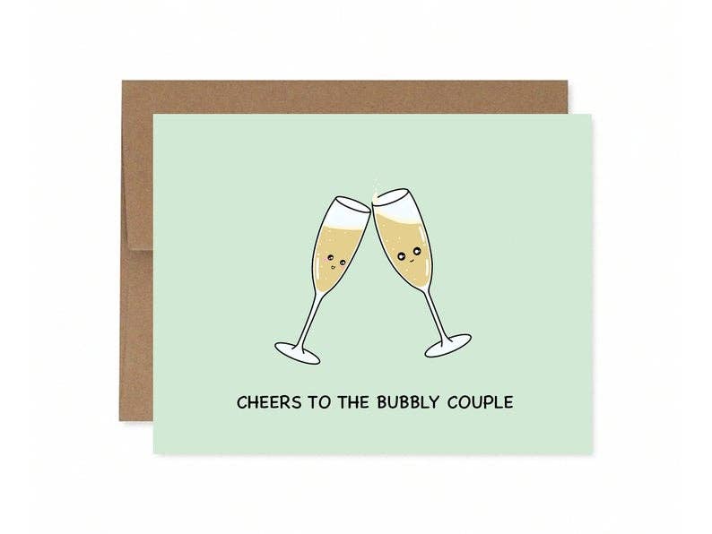 Cheers to the Bubbly Couple Greeting Card