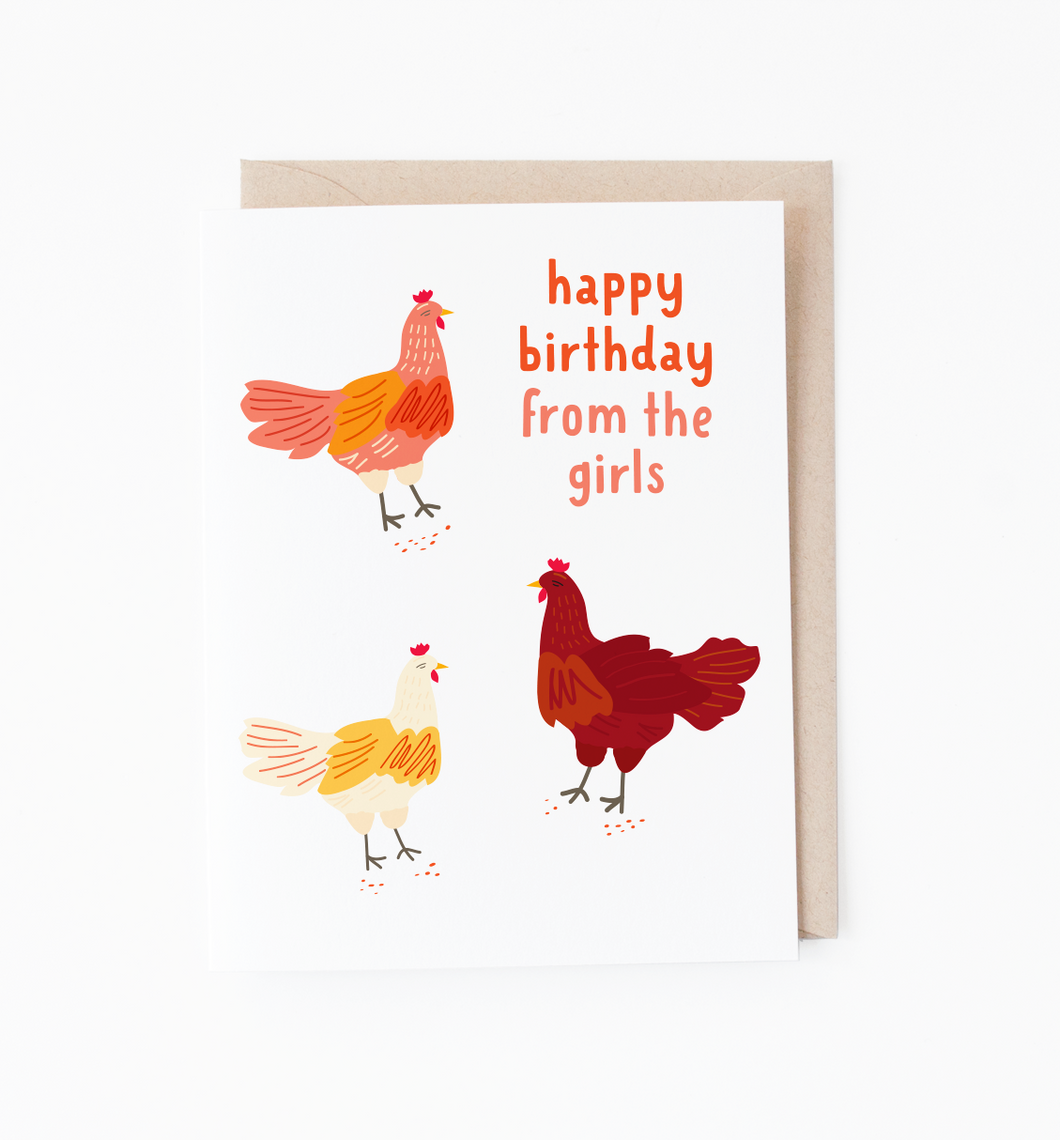 Birthday Girls chicken card