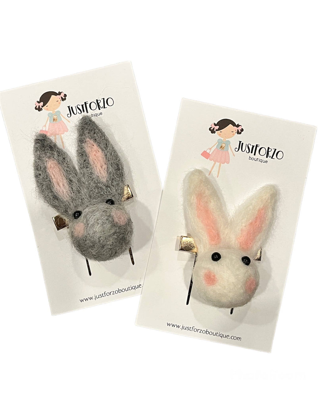 Easter Bunny Wool Hair Clips