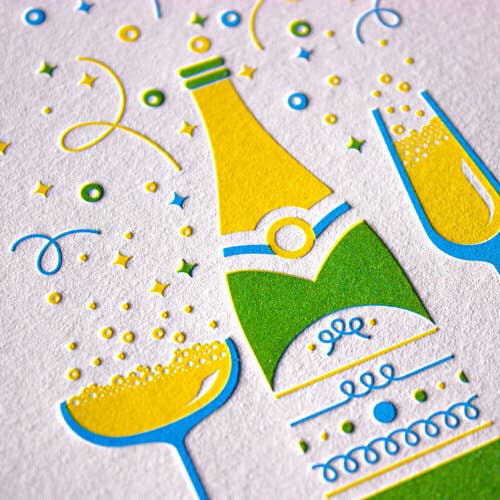 Champagne Letterpress Celebration Card