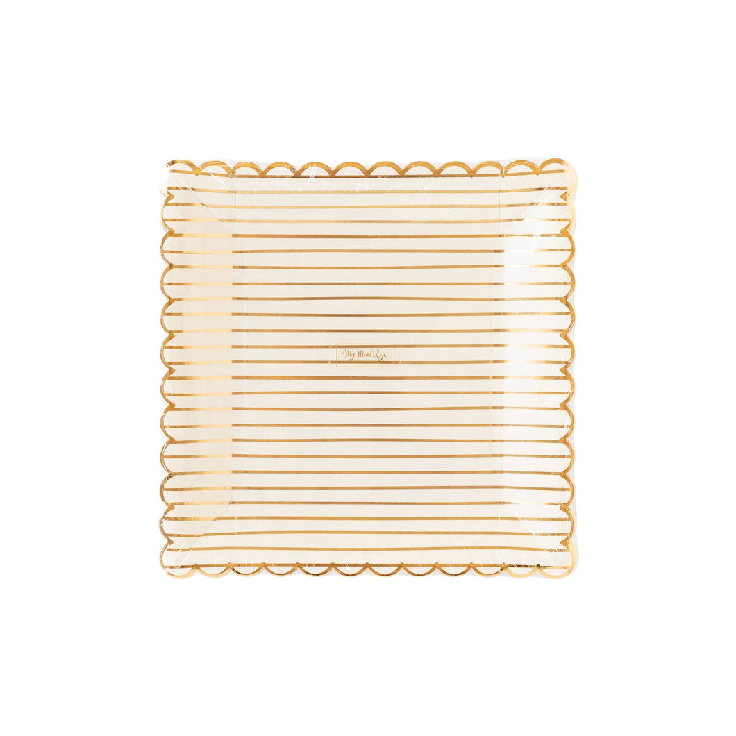 Golden Gold Stripes Plate