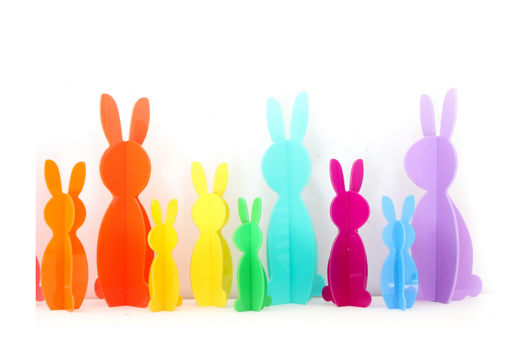 Large Bright Acrylic Bunnies