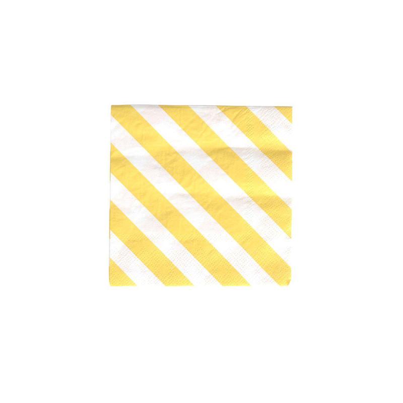 Yellow Stripe Cocktail Napkins