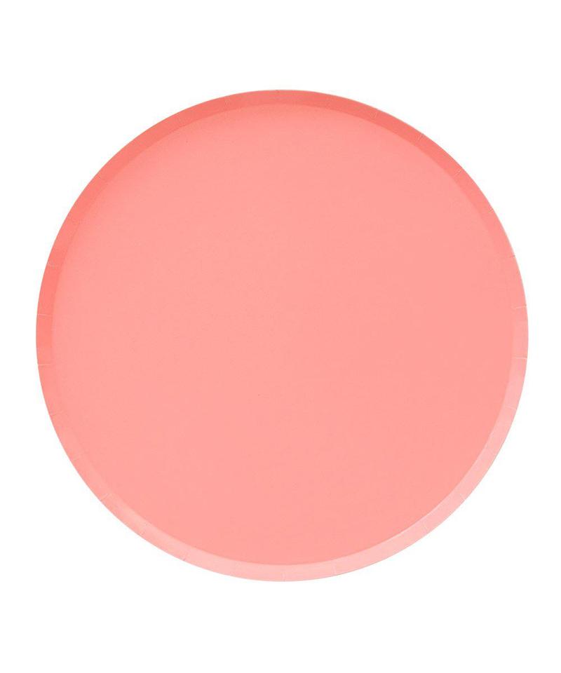 Neon Coral Round Dinner Plate