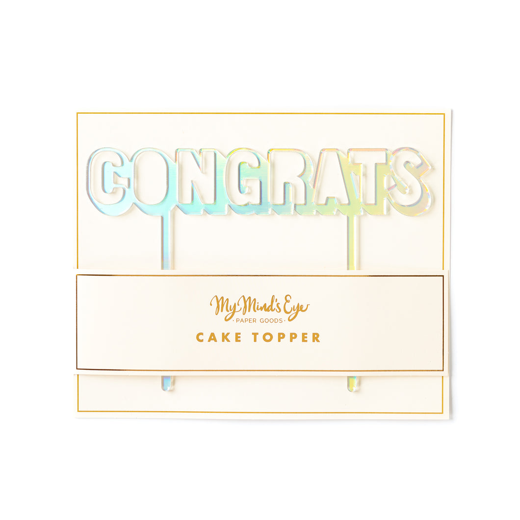Congrats Holo Cake Topper