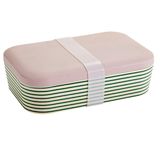 Green Stripe Bamboo Lunch Container