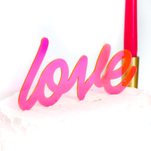 Load image into Gallery viewer, Love Cake Topper - Neon Pink
