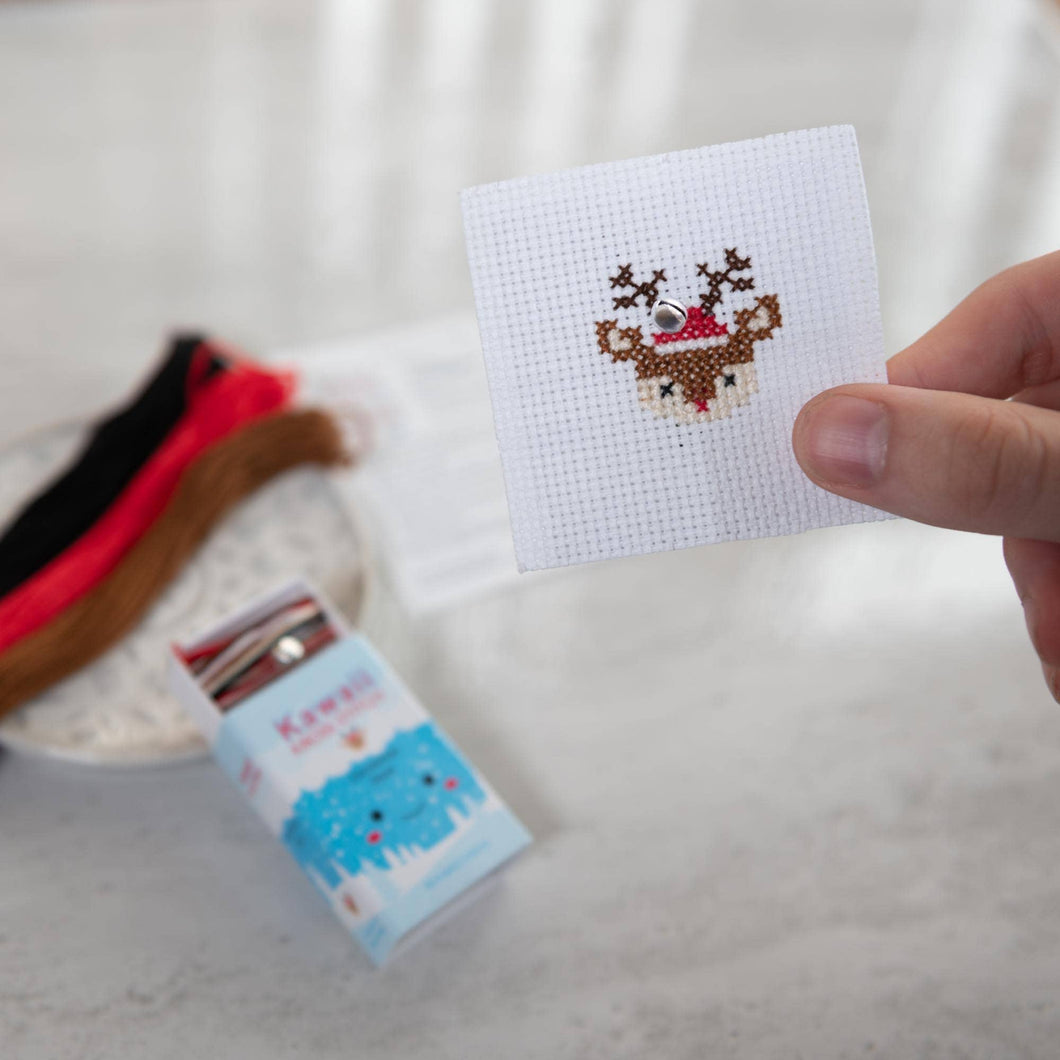 Christmas Deer Cross Stitch Kit In A Matchbox