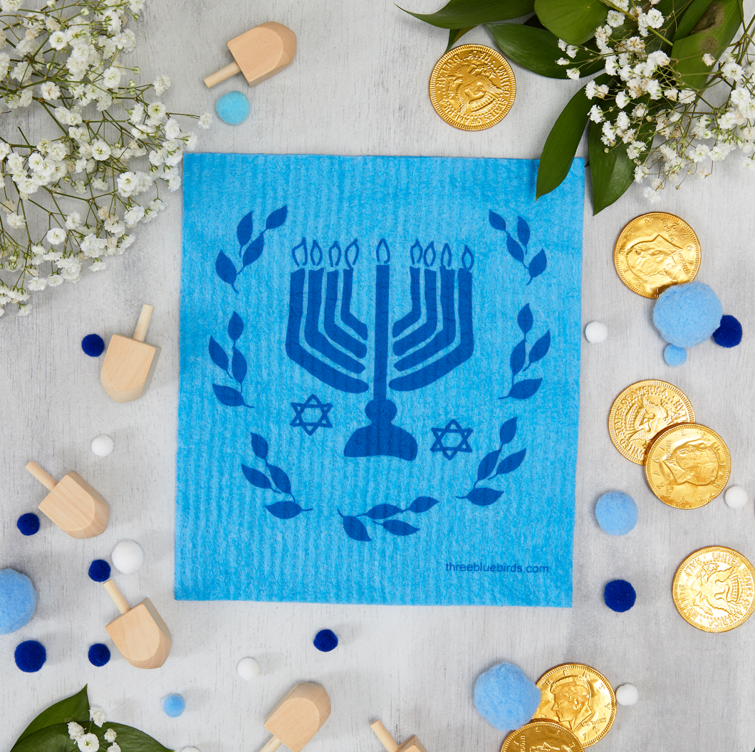 Hanukkah Swedish Dishcloth