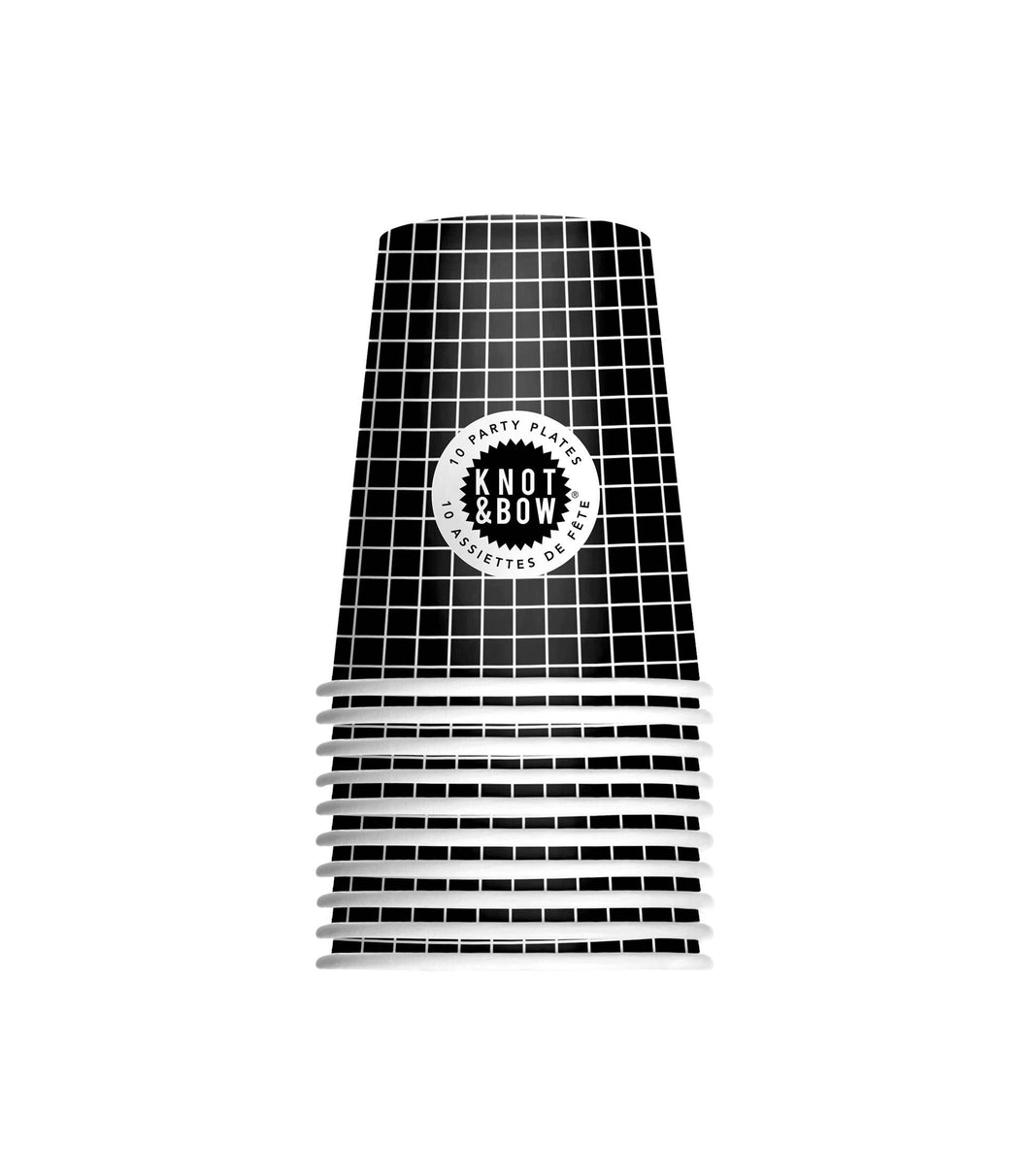 Black Grid Party Cups