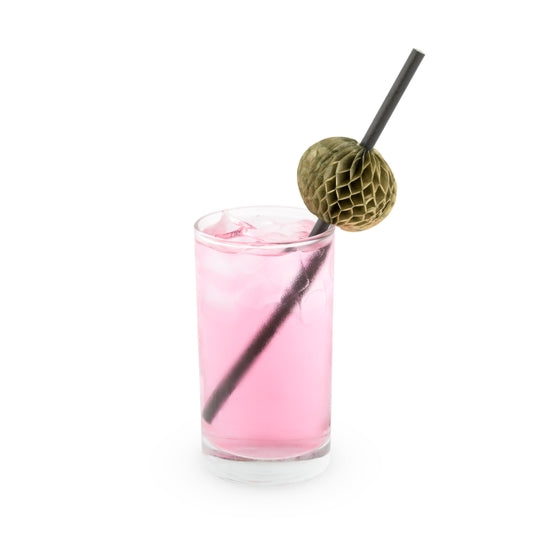 Black Straws with Gold Honeycomb Detail