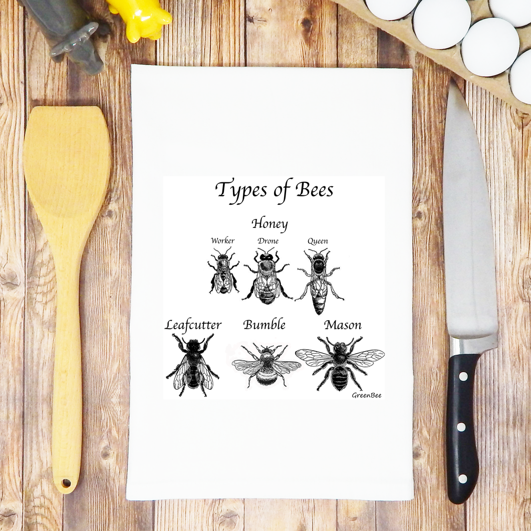 Types of Bees Tea Towel