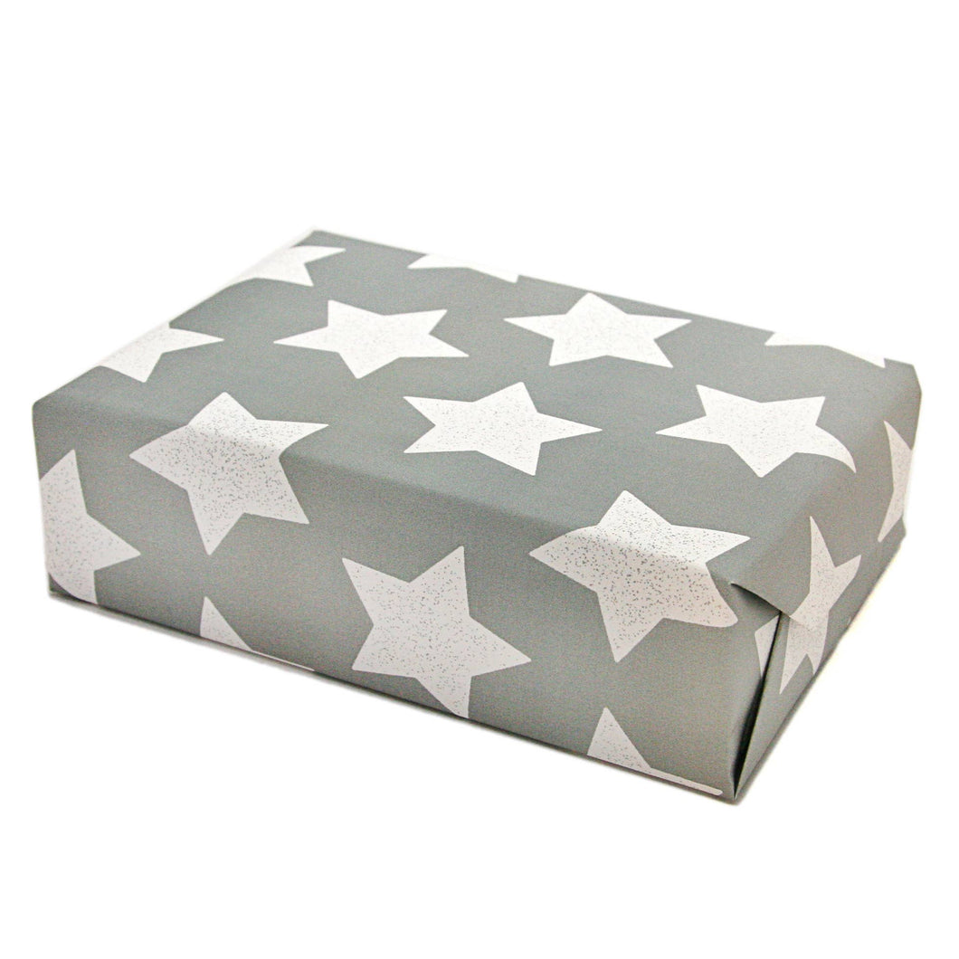 Star Gift Wrap in Grey