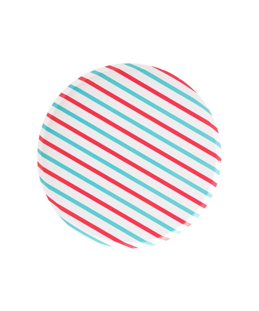 Cherry and Sky Striped Plates