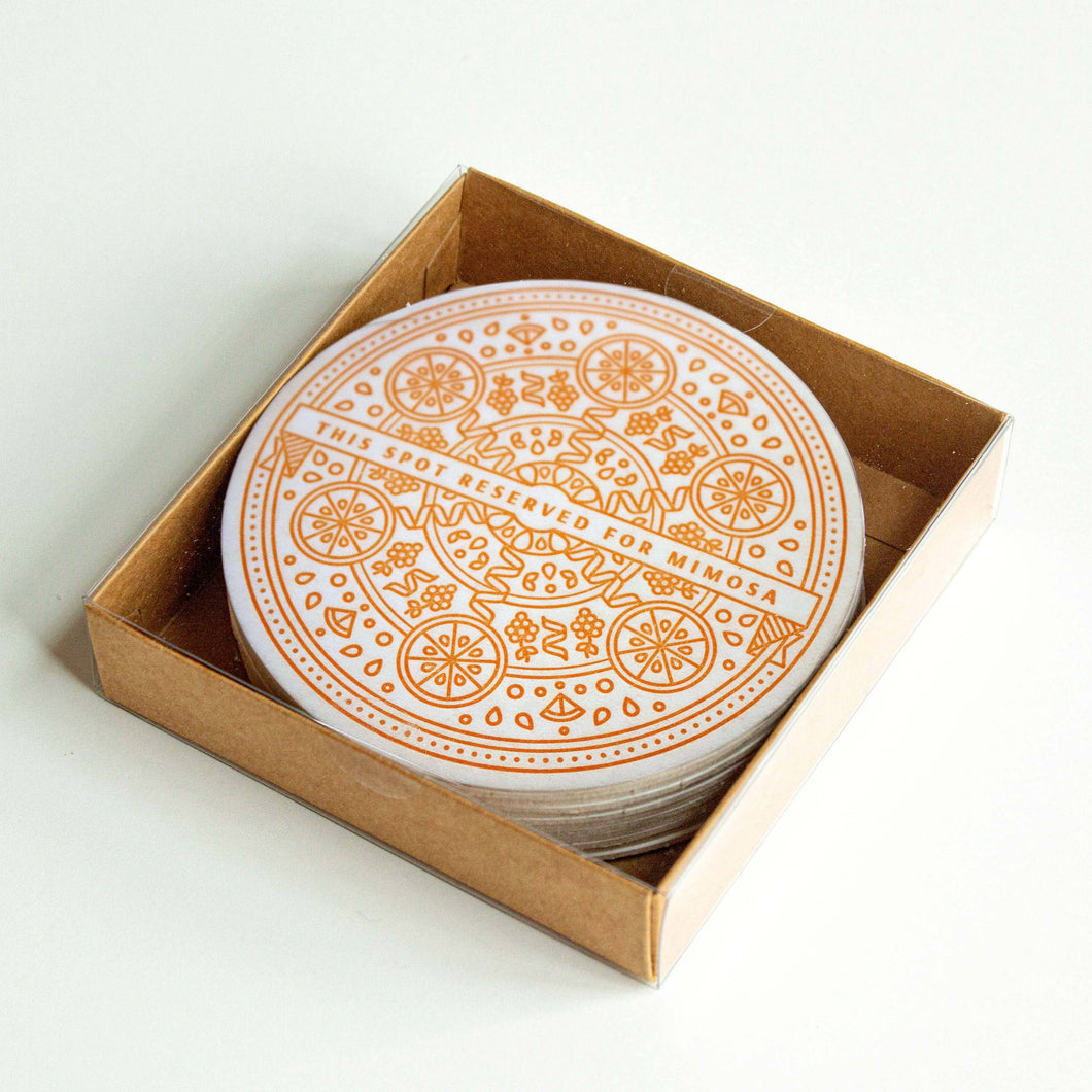 Reserved for Mimosa Letterpress Coasters