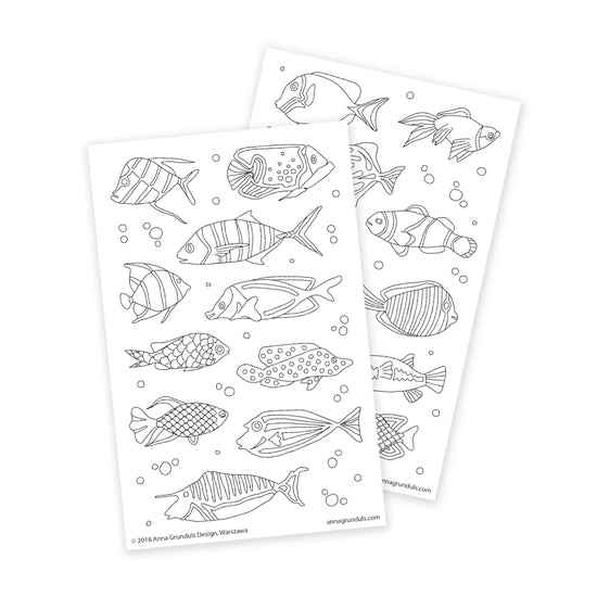 Fish Coloring Stickers